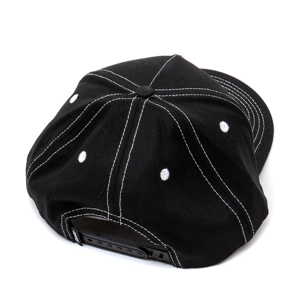 Vertabrea 6 Panel Snapback Hat (Black)