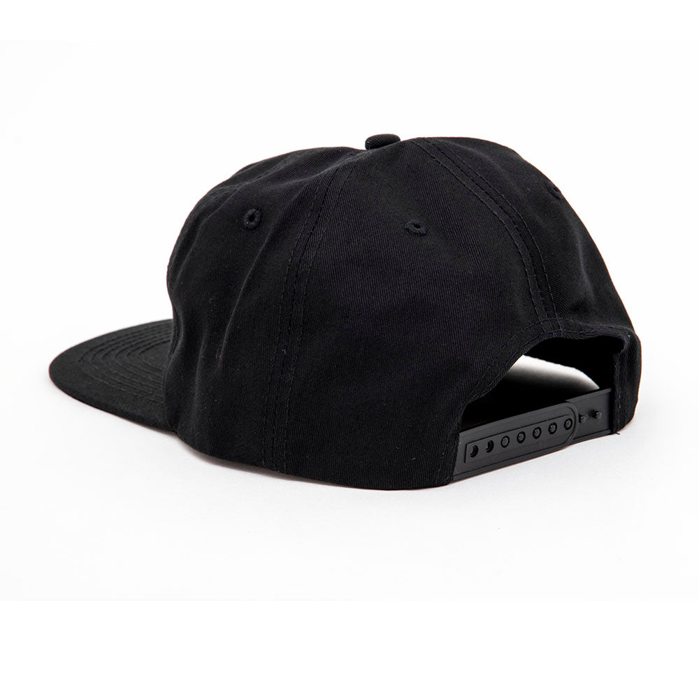 Flame Embroidered Snapback Hat (Black)